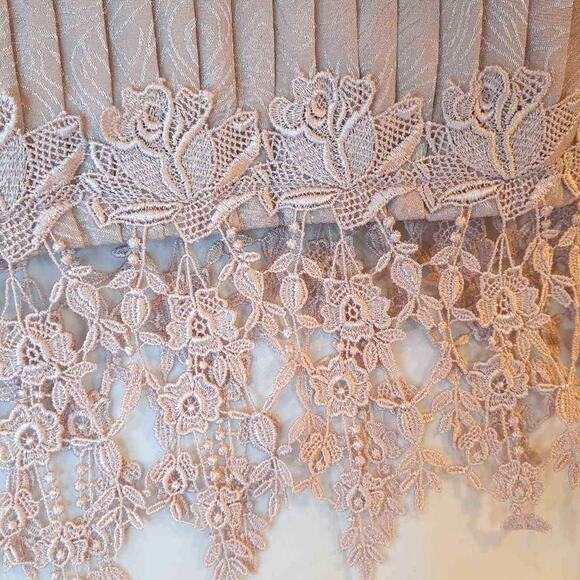 In The Mood Women's Skirt Set Pink Jacquard Tunic Top Micropleated Lace Midi 14 - Picture 3 of 11